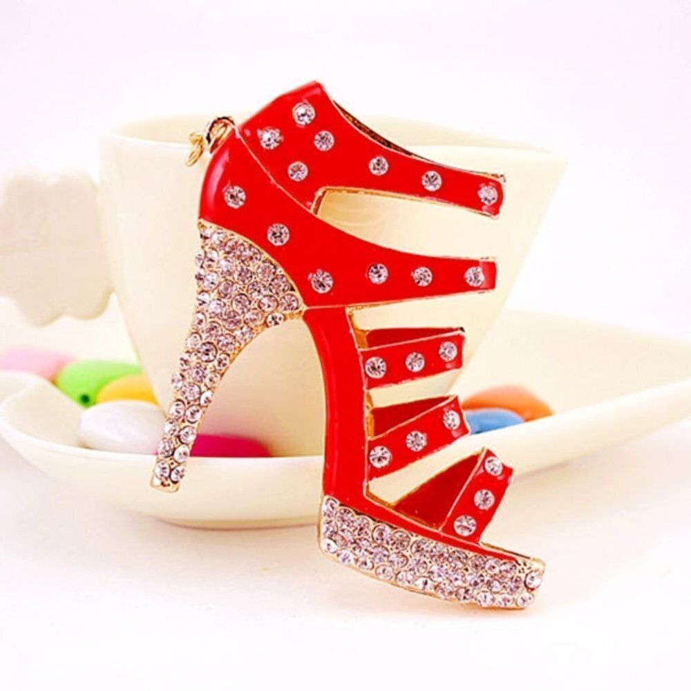 High Heel Shape Design Rhinestone Key Chain - Picture 3 of 5